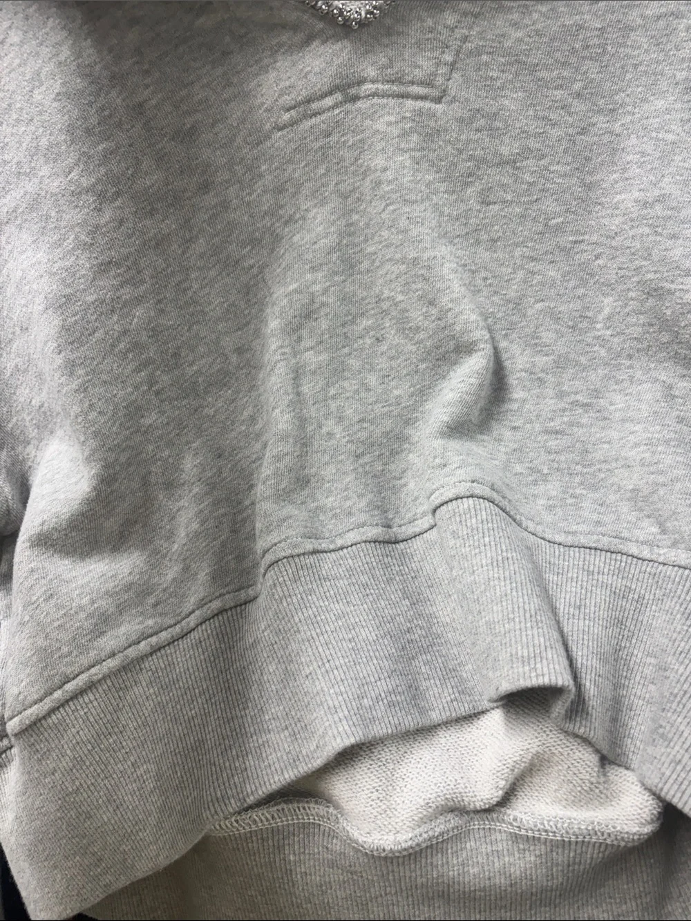 aerie Light Gray Jeweled neck croppe Hoodie